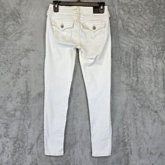 True Religion Casey Jeans Womens 25 White Low Rise Super Skinny Stretch Denim - Picture 2 of 14
